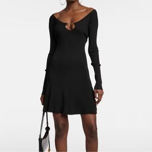 Jacquemes  Elegant Black Ribbed Dress